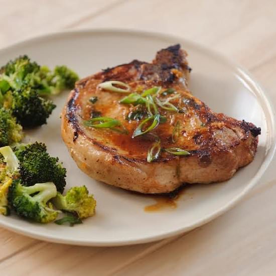 Soy-ginger pork chops - Recipe photo by SoHungryBlog