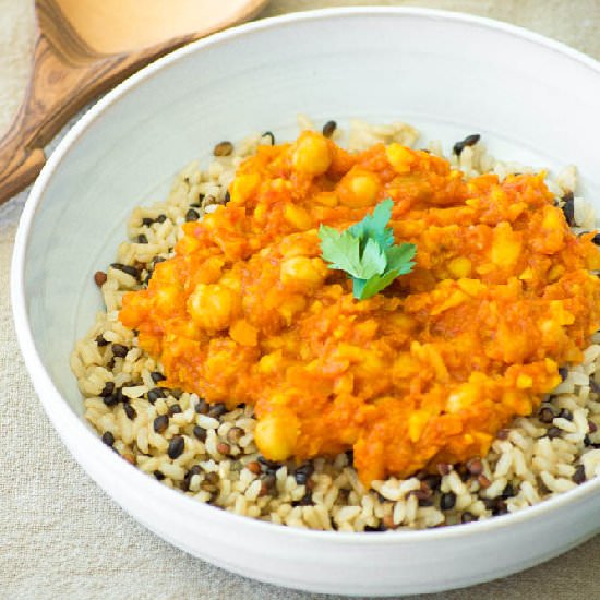 Spicy Indian Stew over Wild Rice - Recipe photo by Coreen Murphy
