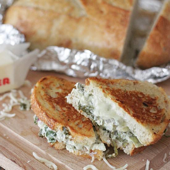 Spinach Artichoke Grilled Cheese - Recipe photo by ThePinningMama