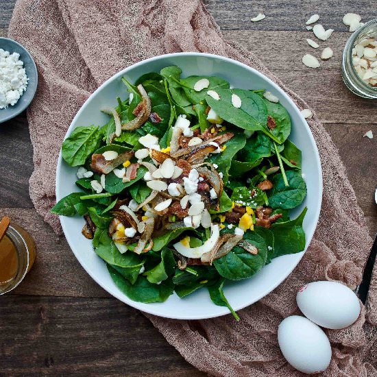 Bacon Spinach Salad - Recipe photo by tworedbowls