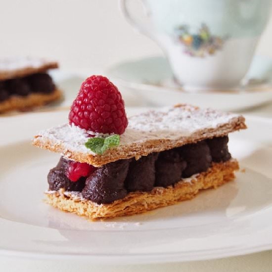 Chocolate & Raspberry Mille Feuille - Recipe photo by aipheng