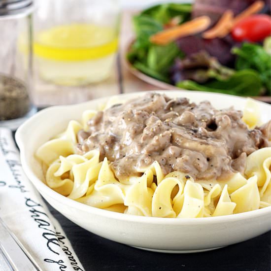 Skinny Beef Stroganoff - Recipe photo by livelaughrowe