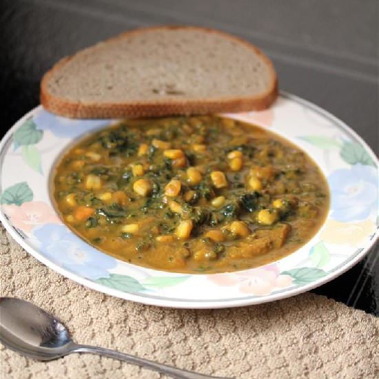 Sweet Potato Corn Chowder with Kale - Recipe photo by cicirose