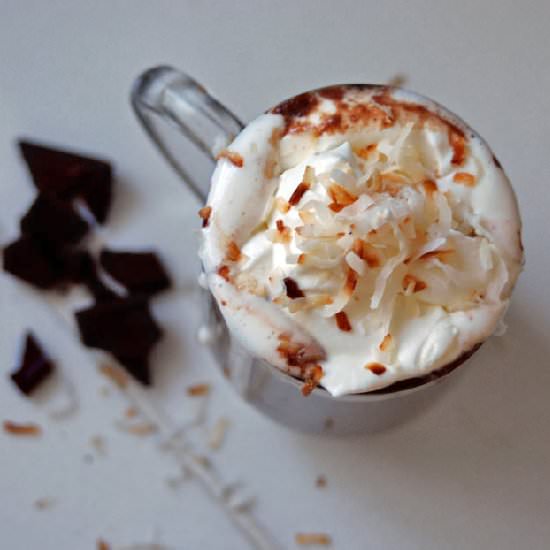 The Best Coconut Hot Chocolate - Recipe photo by loveandduckfat