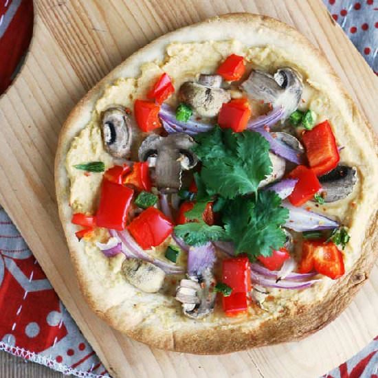 Hummus Pizza - Recipe photo by cheap-recipe-blog