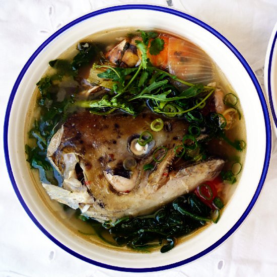 Lao Fish Head Soup – Tom Hua Pa - Recipe photo by padaek