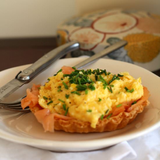 Salmon & Scrambled Eggs Tartelettes - Recipe photo by a lemon tree cafe
