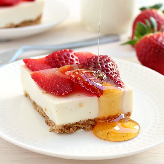 Strawberry Cheesecake Bars - Recipe photo by honeyandfigs