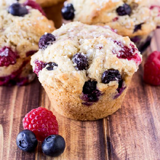 Mixed Berry Muffins - Recipe photo by Deliciously Sprinkled