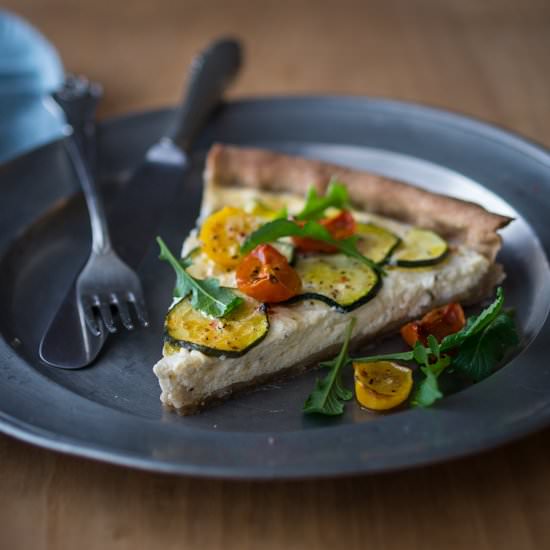 Ricotta Zucchini Cherry Tomato Tart - Recipe photo by bakenoir