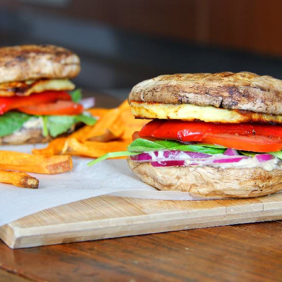 Mushroom 'bun' Burgers - Recipe photo by talistomatoes