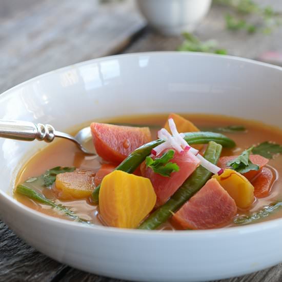 Winter Vegetable Bouillabaisse - Recipe photo by LoveAndGarnish