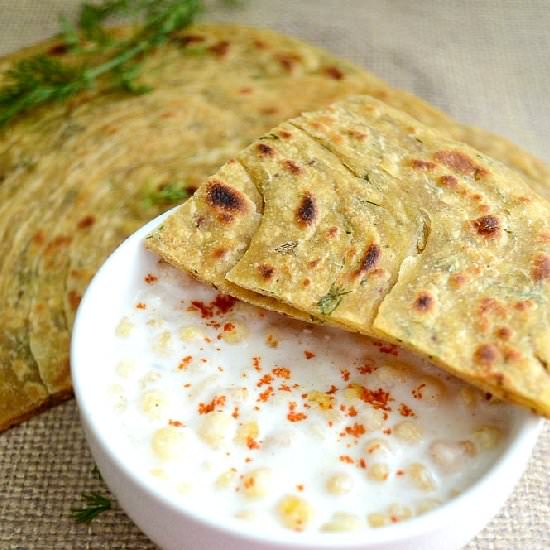 Dill Lachha Paratha - Recipe photo by Sangeetha
