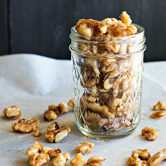 Whiskey Honey Toasted Walnuts - Recipe photo by DineandDish