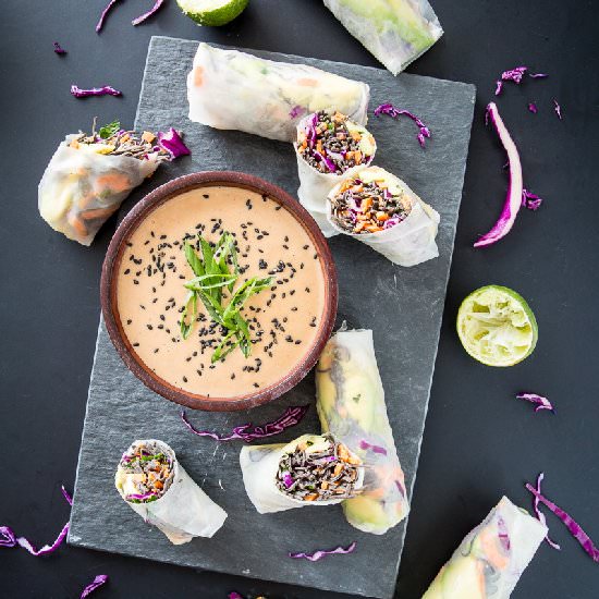 Sweet Potato-Black Bean Summer Roll - Recipe photo by keepinitkind