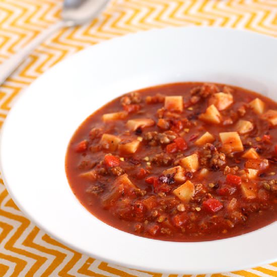 Hot Italian Sausage Soup - Recipe photo by meatified