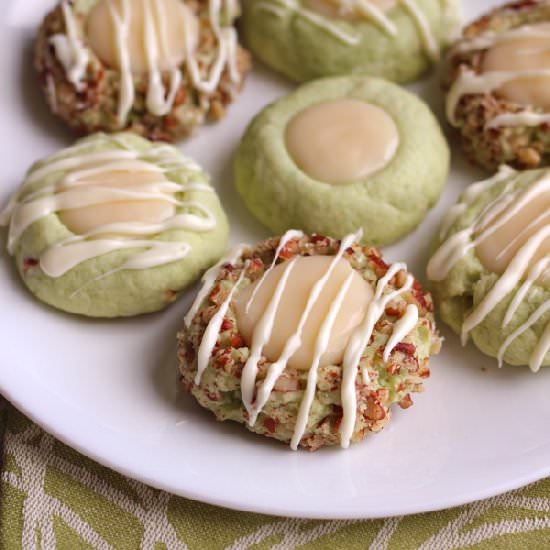 Pistachio Thumbprint Cookies - Recipe photo by cakefordinner