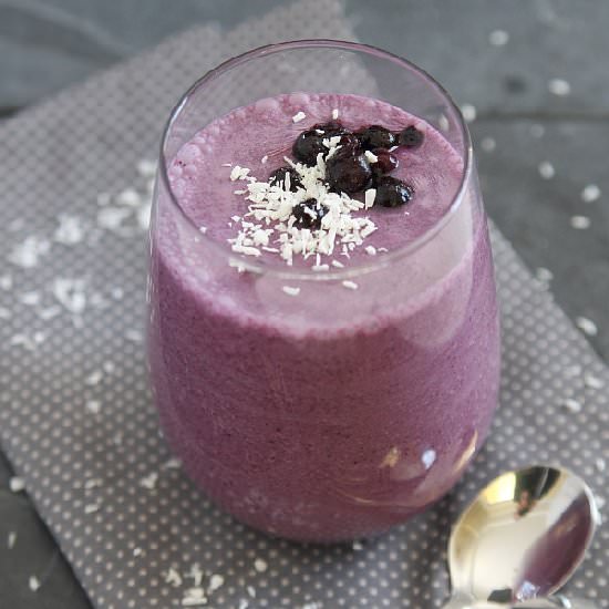 Coconut Wild Blueberry Smoothie - Recipe photo by SheKnows Food Editor