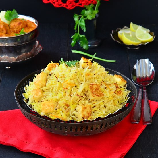 Zafrani Paneer Pilaf - Recipe photo by cubesnjuliennes