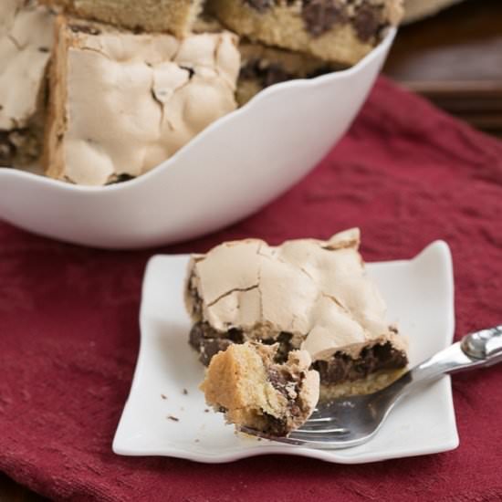Meringue Topped Chocolate Chip Bars - Recipe photo by thatskinnychickcanbake