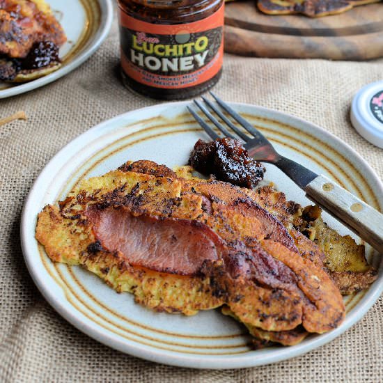 Bacon Pancakes with Chilli Honey - Recipe photo by Lavender and Lovage