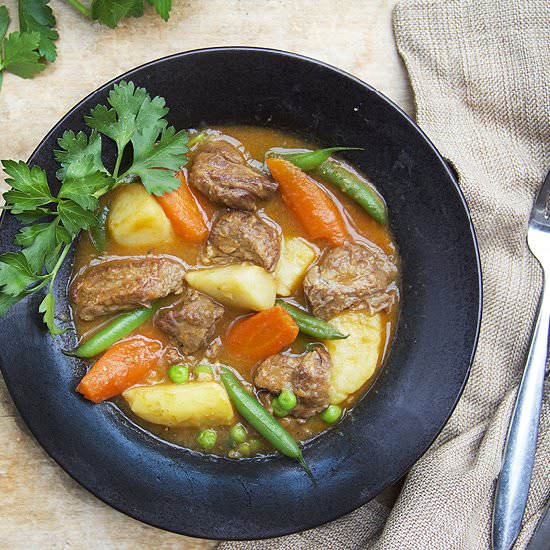 Lamb Stew with Spring Vegetables - Recipe photo by panning the globe