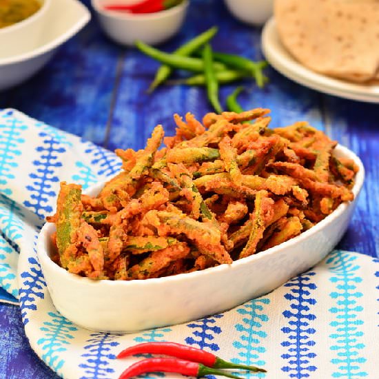 Kurkuri Bhindi - Recipe photo by cubesnjuliennes