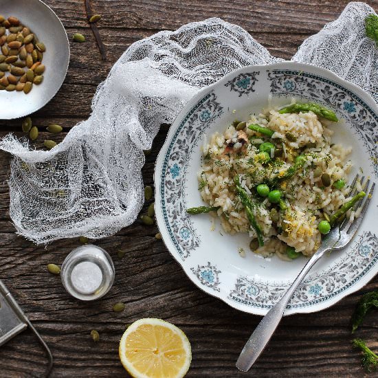 Wild Fennel Risotto - Recipe photo by Afrodites Kitchen