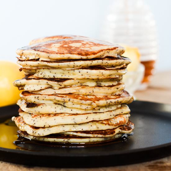 Lemon & Poppy Seed Pancakes - Recipe photo by AFeastForTheEyes