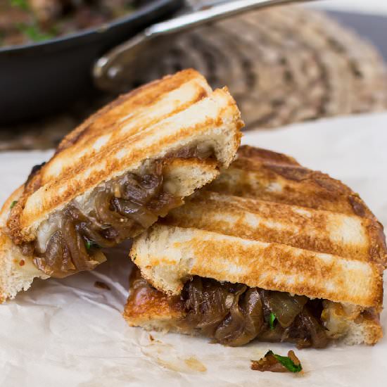 Caramelized Onion Baby Bella Panini - Recipe photo by littlespicejar