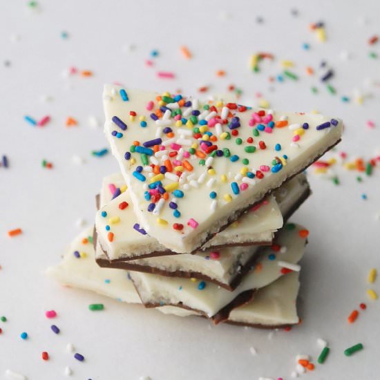 Cake Batter Bark - Recipe photo by Endlessly Inspired