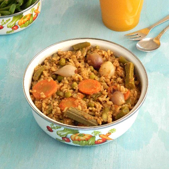 Brown Rice Oats Bisibelebath - Recipe photo by Nitha Kitchen