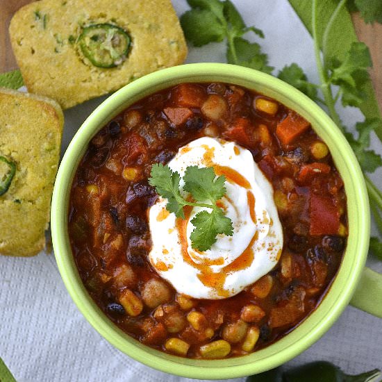 Chili sin carne - Recipe photo by Catherine Cuisine