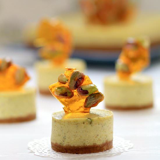 Pistachio-lime cheesecake - Recipe photo by mybarecupboard