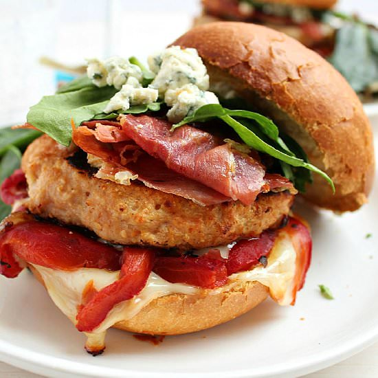 Turkey blue cheese burgers - Recipe photo by honeyandfigs