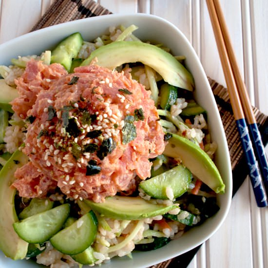 Spicy Tuna with Cucumber Salad - Recipe photo by InMyRedKitchen