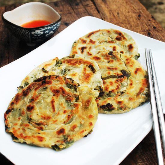 Spring Onion or Scallion Pancake - Recipe photo by Dentist Chef