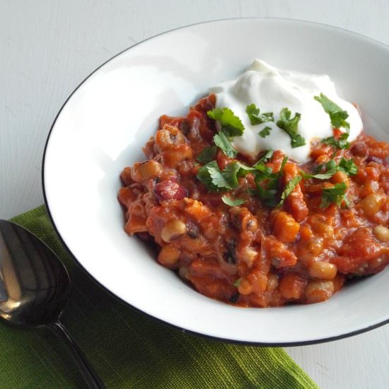 Three Bean Chilli - Recipe photo by Fish Fingers for tea