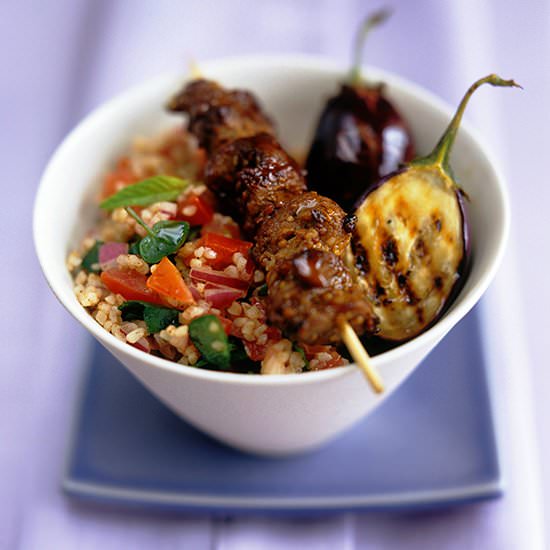 Lamb Kebabs on Tabbouleh - Recipe photo by finedininglovers
