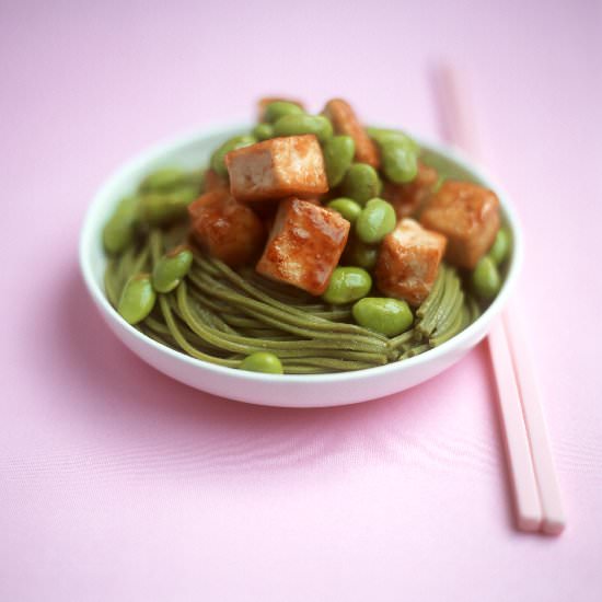 Wasabi Noodles With Beans and Tofu - Recipe photo by finedininglovers