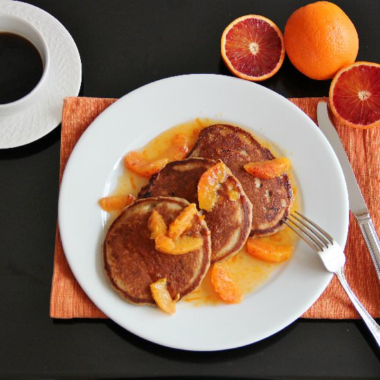 Sticky Date Pancakes & Orange Syrup - Recipe photo by theseasonedtraveler
