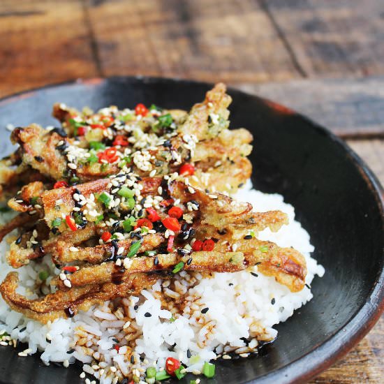 Crispy Enoki Mushrooms Tempura - Recipe photo by Dentist Chef