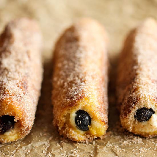 Blueberry French Toast Roll Ups - Recipe photo by damndelicious