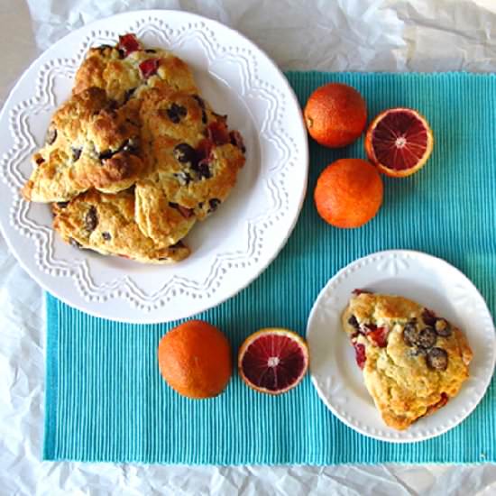 Blood Orange Dark Chocolate Scones - Recipe photo by Happy Food Happy Home
