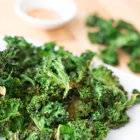 Baked Kale Chips with Spiced Salt - Recipe photo by Confusedbawarchis