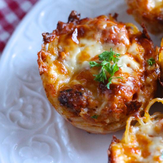 Spaghetti Pie Meal In a Muffin - Recipe photo by Whereyourtreasureis