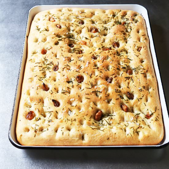 Roasted Garlic Focaccia - Recipe photo by Kitchen Konfidence