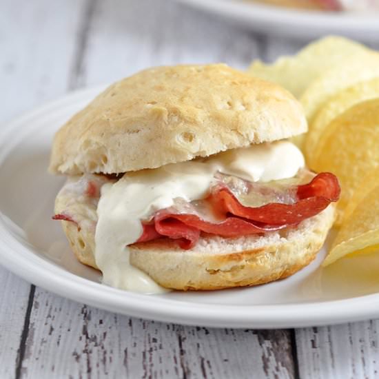 Biscuit Reuben Sandwiches - Recipe photo by bellyfull