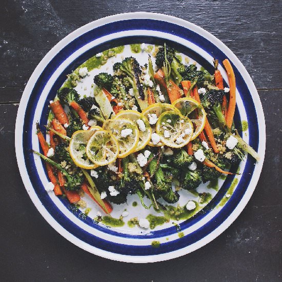 Roasted Veggies + Crispy Quinoa - Recipe photo by withfoodandlove