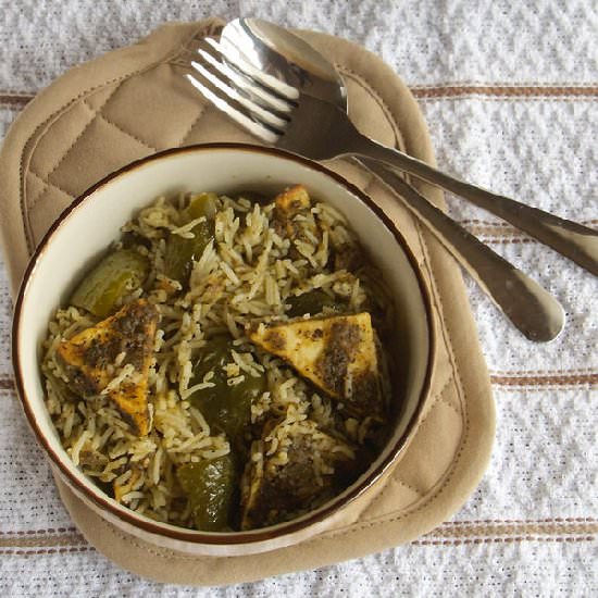 Mint Paneer Rice - Recipe photo by themagicsaucepan